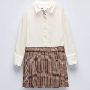 Zara Kids Onepiece dress with Checkered Skirt